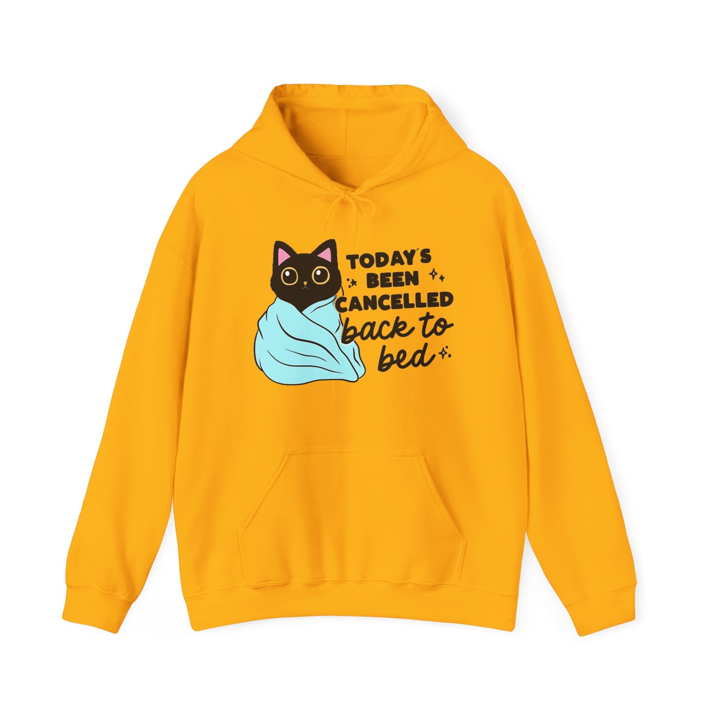 Cozy Cat Hoodie Todays Been Cancelled Perfect Gift for Introverts Gildan Unisex 18500