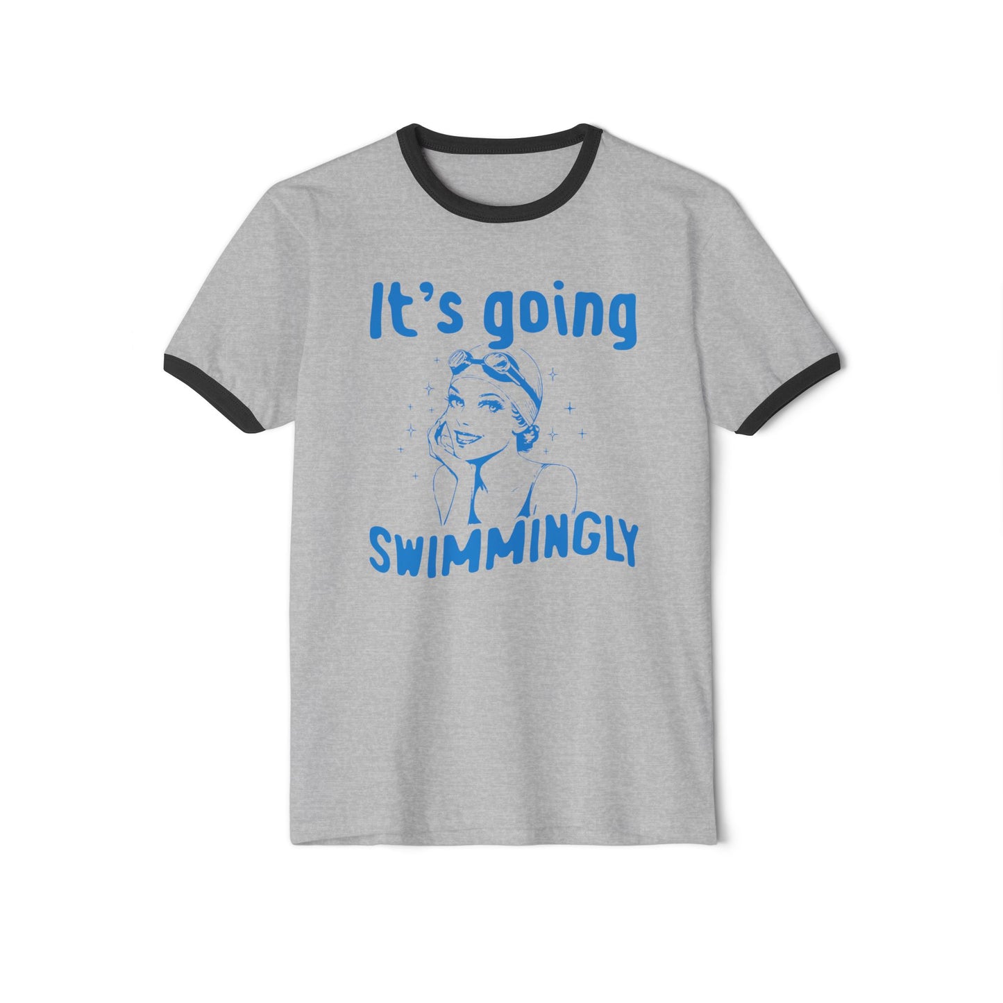 Retro "It's Going Swimmingly" Unisex Ringer T-Shirt - 3 Colors Available