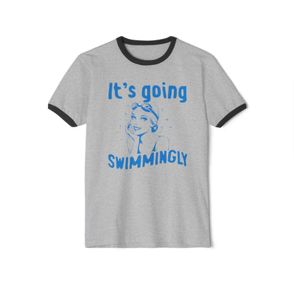 Retro "It's Going Swimmingly" Unisex Ringer T-Shirt - 3 Colors Available