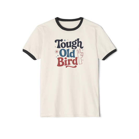 Vintage Tough Old Bird Unisex Ringer T-Shirt