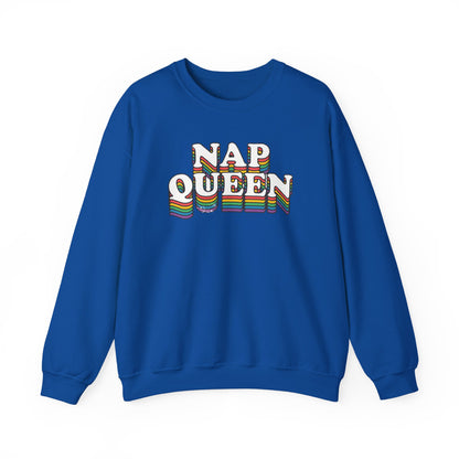 Nap Queen Sweatshirt Cozy Gildan Unisex Crewneck Pullover for Nap Lovers