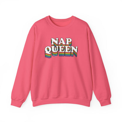 Nap Queen Sweatshirt Cozy Gildan Unisex Crewneck Pullover for Nap Lovers
