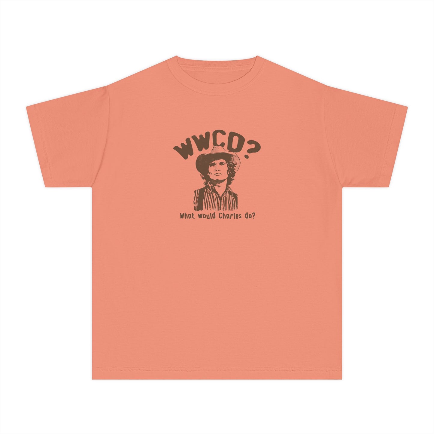 Comfort Colors Youth Tee - WWCO? What Would Charles Do? Little House on The Prairie Retro Graphic T-Shirt