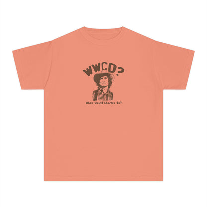 Comfort Colors Youth Tee - WWCO? What Would Charles Do? Little House on The Prairie Retro Graphic T-Shirt