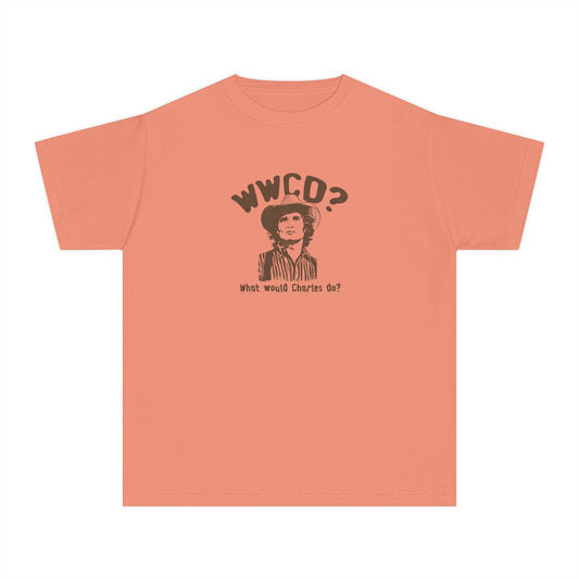 Comfort Colors Youth Tee - WWCO? What Would Charles Do? Little House on The Prairie Retro Graphic T-Shirt