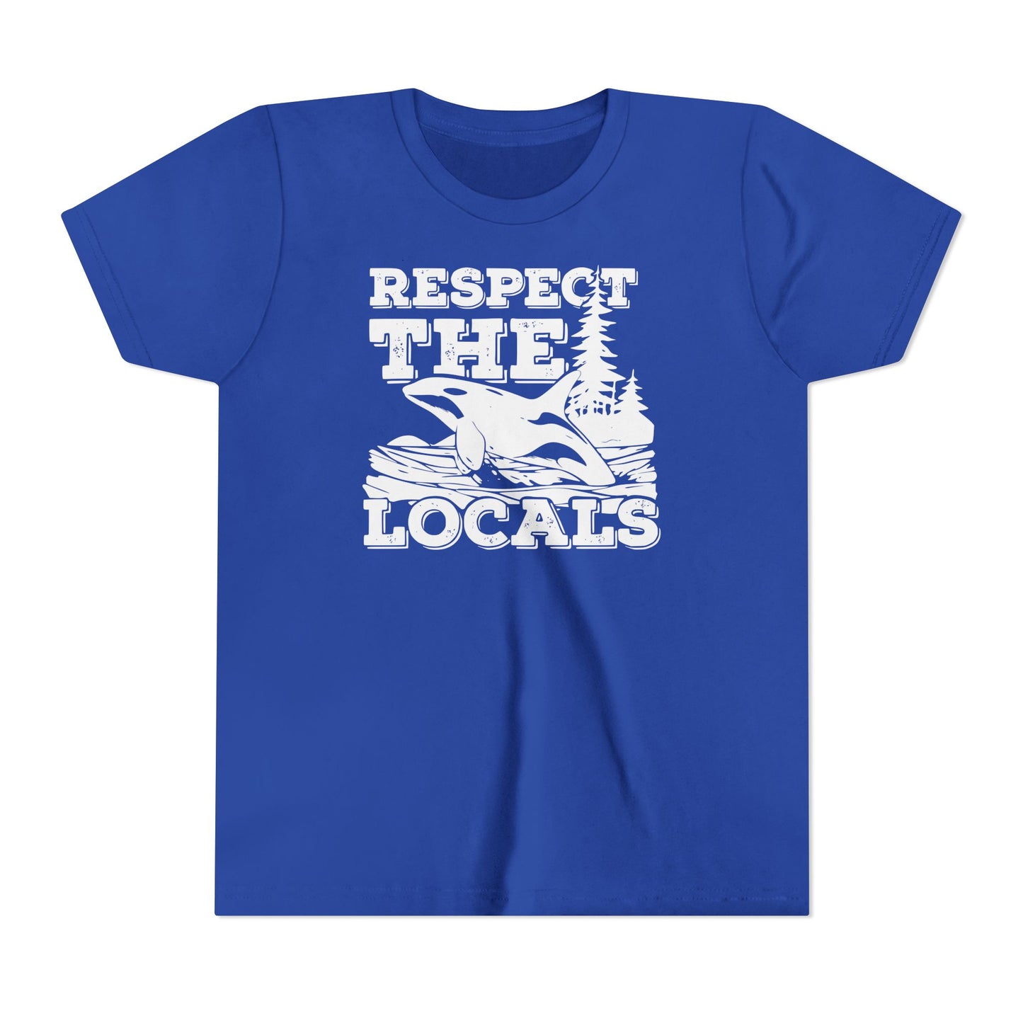 Respect the Locals Orca Design Youth Kids T-Shirt-Back-to-School for Ocean Lovers