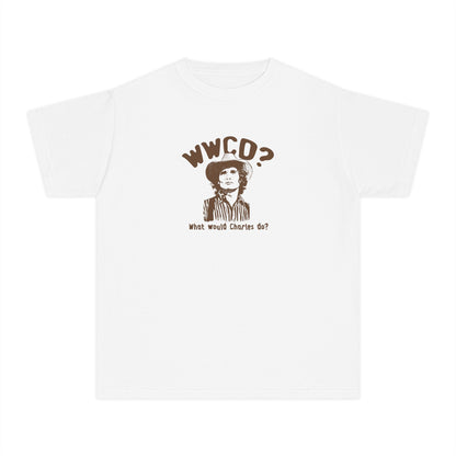 Comfort Colors Youth Tee - WWCO? What Would Charles Do? Little House on The Prairie Retro Graphic T-Shirt