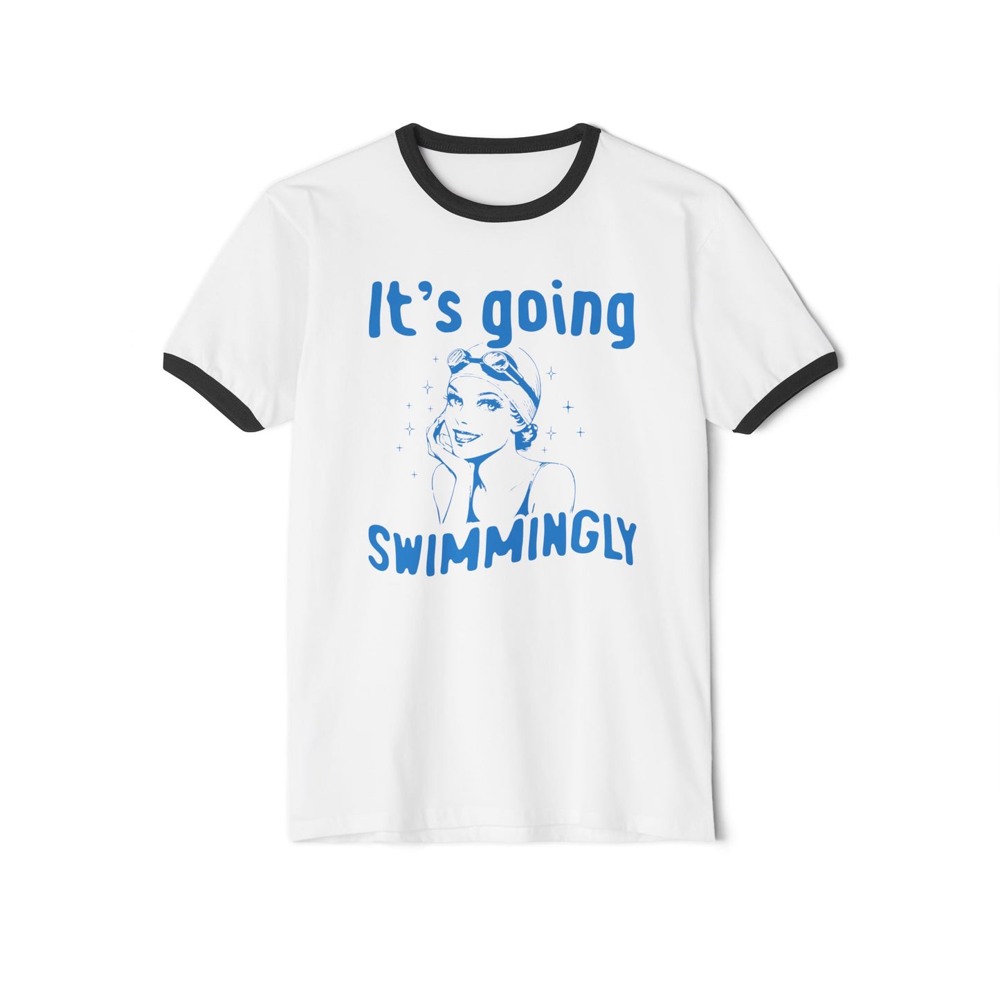 Retro "It's Going Swimmingly" Unisex Ringer T-Shirt - 3 Colors Available