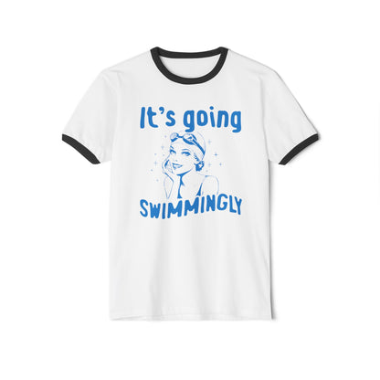 Retro "It's Going Swimmingly" Unisex Ringer T-Shirt - 3 Colors Available