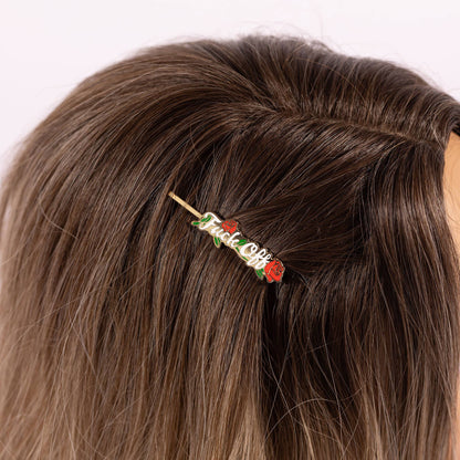 Fuck Off Rose Enamel Hairpin Duo