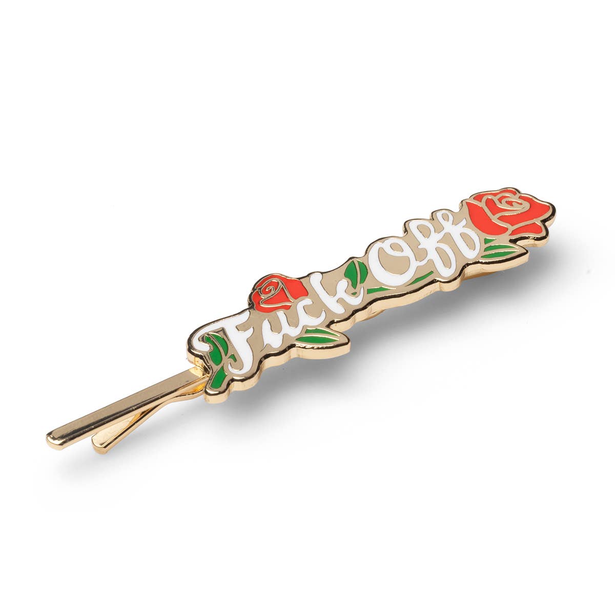 Fuck Off Rose Enamel Hairpin Duo