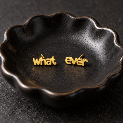 Whatever Stud Earrings in Gold or Silver | Gift Packaging Included