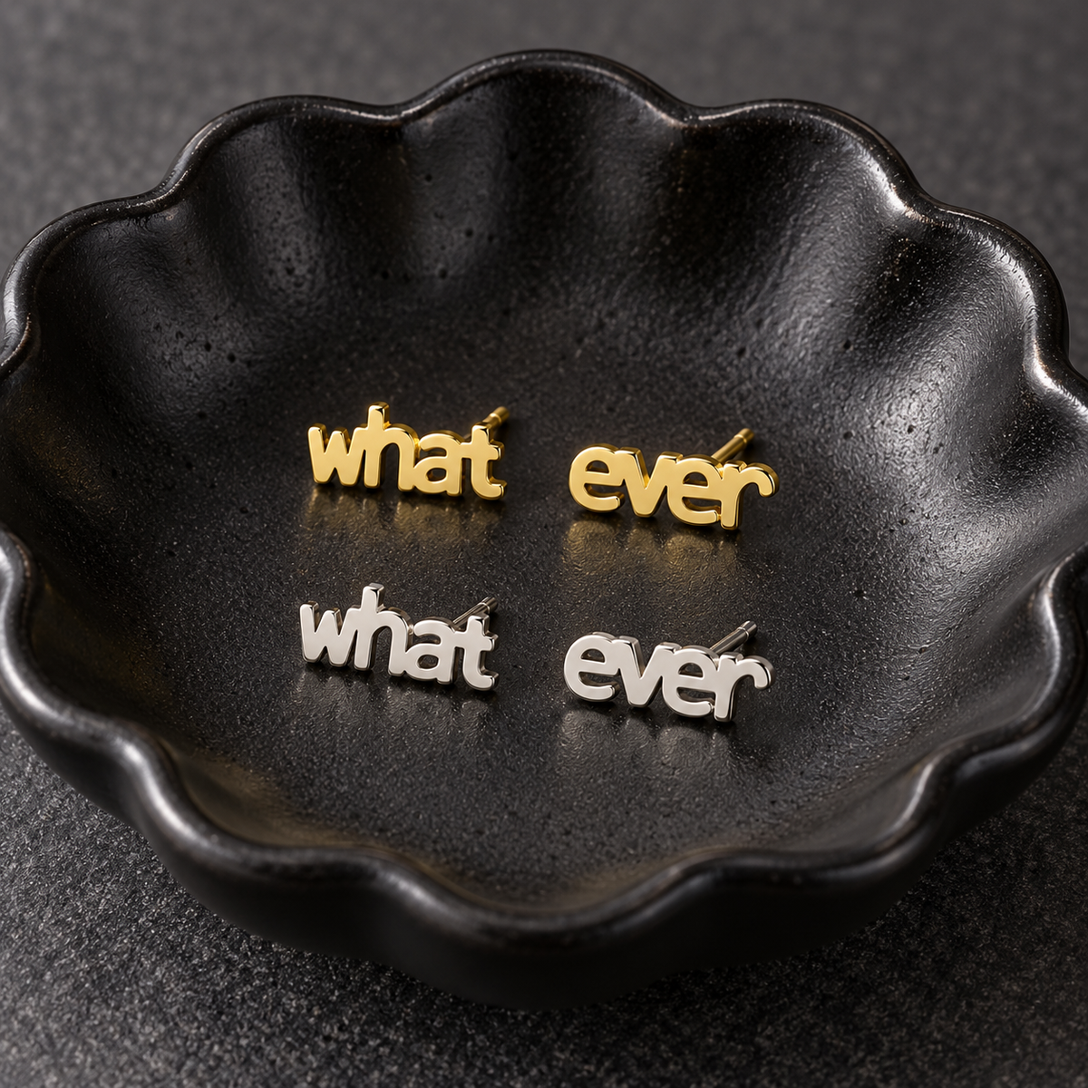 Whatever Stud Earrings in Gold or Silver | Gift Packaging Included