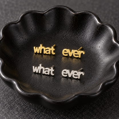 Whatever Stud Earrings in Gold or Silver | Gift Packaging Included