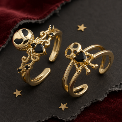 Dead Cute Gold Skeleton Rings Included Gift Bag Ring Gift Box, & CWS Sticker