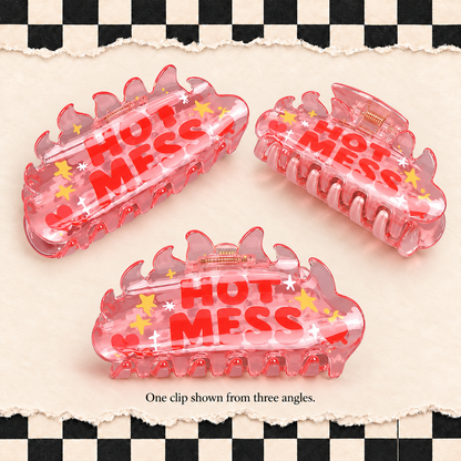 Funny Double-Sided Claw Hair Clips | NOPE, NOT TODAY & HOT MESS | Gift Packaging Included