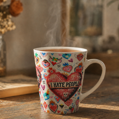I Hate People Sacred Heart Latte 12 oz Ceramic Mug