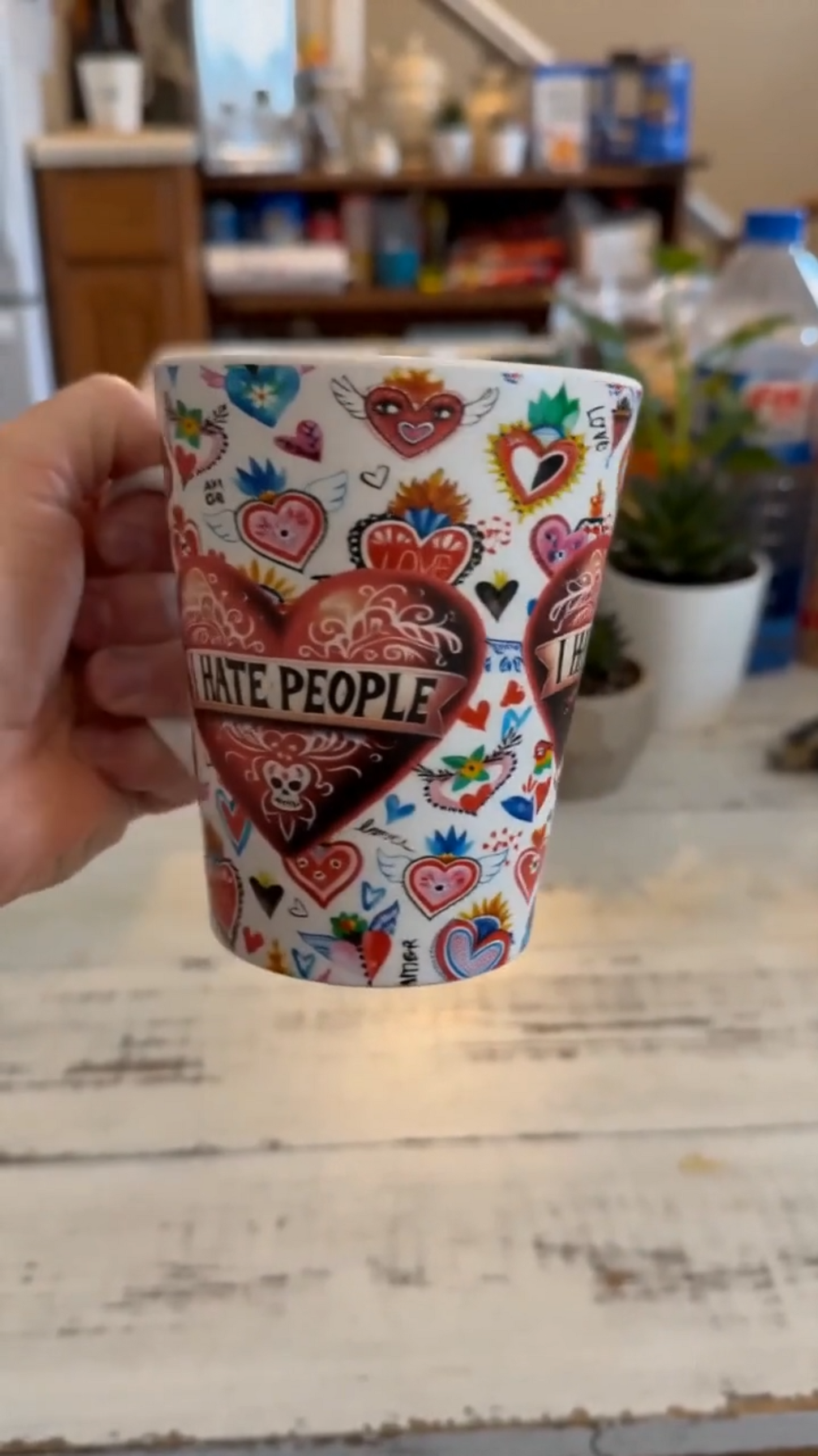 I Hate People Sacred Heart Latte 12 oz Ceramic Mug