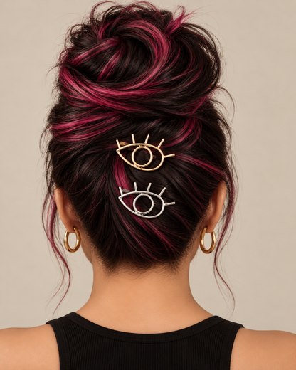 All Eyes on You Hair Clip | Gold or Silver Celestial Eye Barrette Gift Packaging & CWS Sticker Included