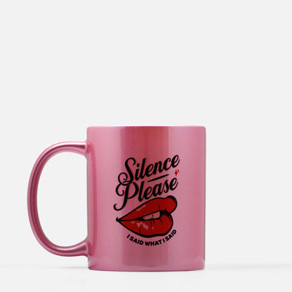 Retro Tattoo Red Lips Pink Metallic Mug 11oz.