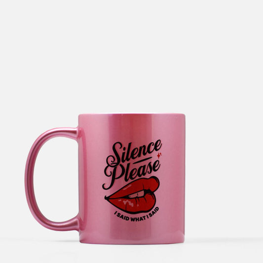 Retro Tattoo Red Lips Pink Metallic Mug 11oz.