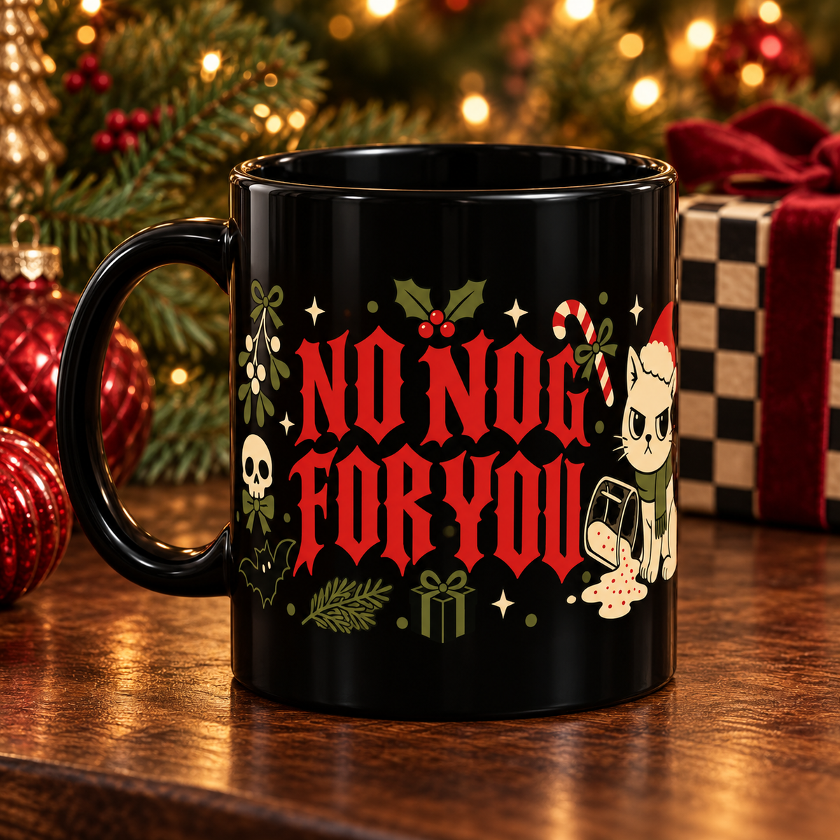 Naughty Cat Christmas Mug – “Naughty or Nice” Holiday Coffee Cup