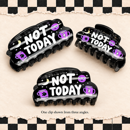 Funny Double-Sided Claw Hair Clips | NOPE, NOT TODAY & HOT MESS | Gift Packaging Included