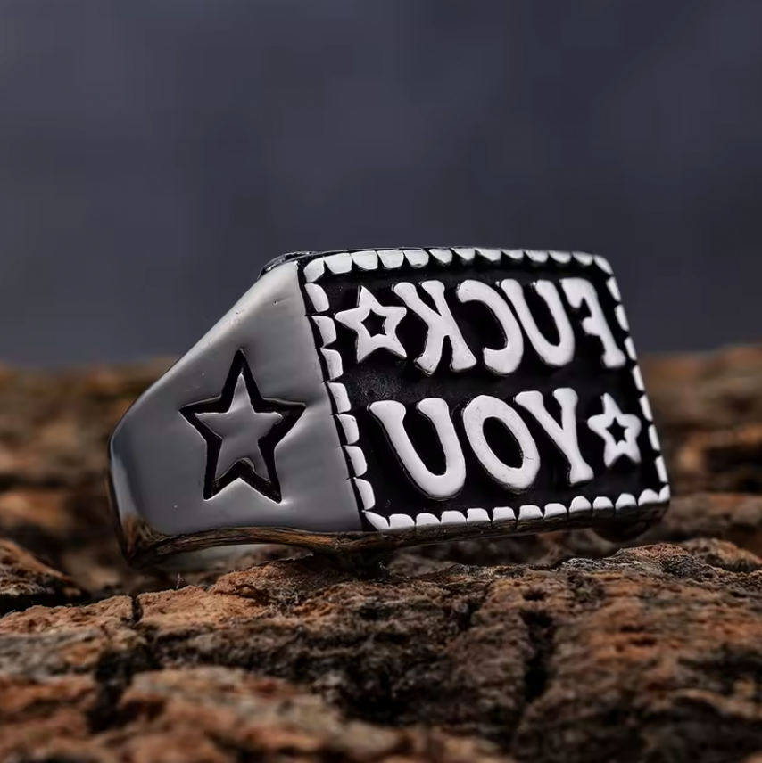 Fuck You Statement Reverse Text Ring