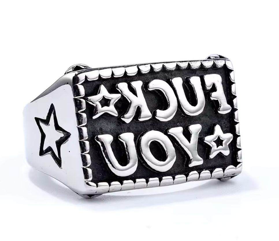 Fuck You Statement Reverse Text Ring