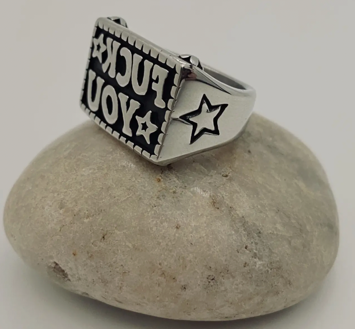 Fuck You Statement Reverse Text Ring