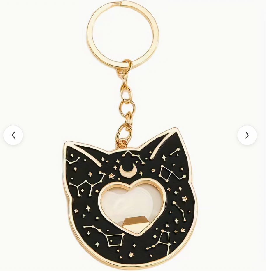 Black Mystic Cat Bottle Opener Keychain