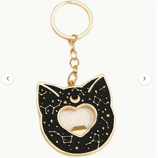 Black Mystic Cat Bottle Opener Keychain