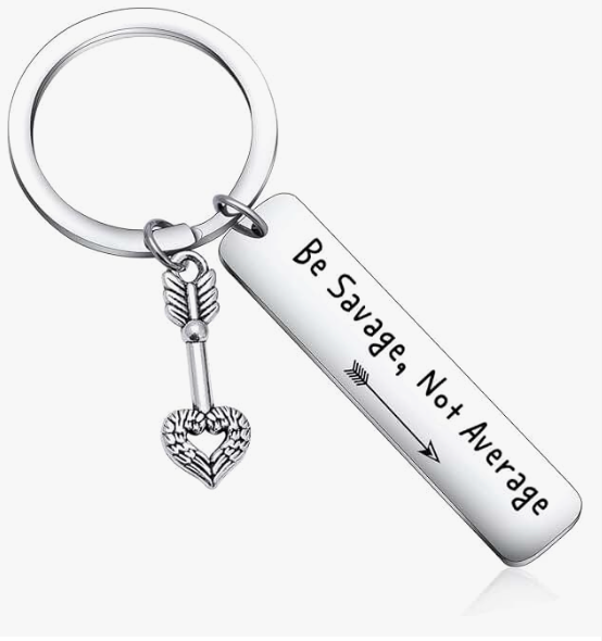 Love You Keychain With Silver Heart Key Charm & CWS Sticker Gift Packaged