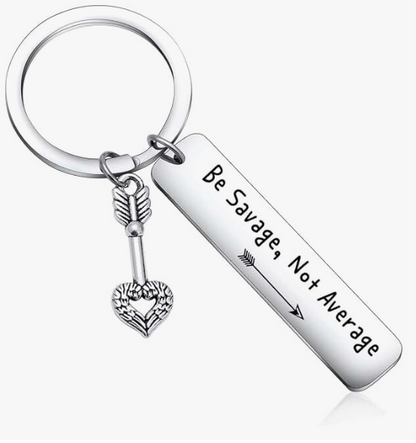 Love You Keychain With Silver Heart Key Charm & CWS Sticker Gift Packaged