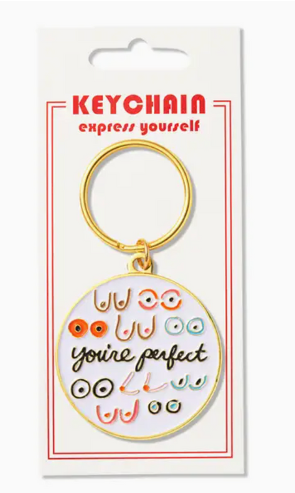 You’re Perfect Keychain | Funny Boob Keyring | Body Positive Gift