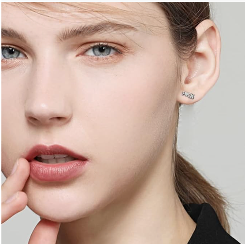 FUCK Heart Stud Earrings