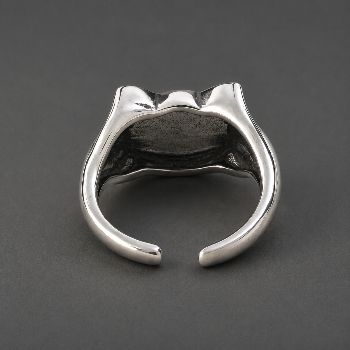 Adjustable Silver Space Cat Ring with Gift Packaging