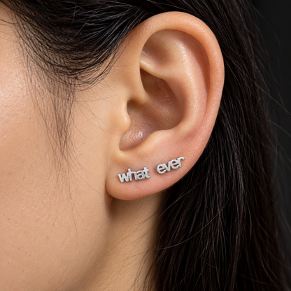 Whatever Stud Earrings in Gold or Silver | Gift Packaging Included