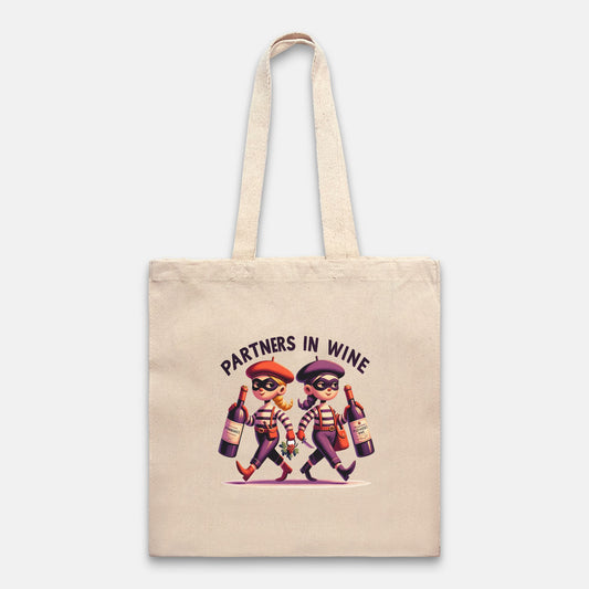 Girls Paris School Wine Heist Heavy Tote Bag 100% Cotton Canvas