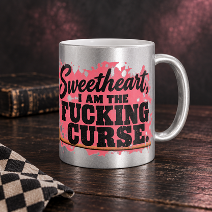 Funny Witch Silver and Pink 11 oz Ceramic Mug
