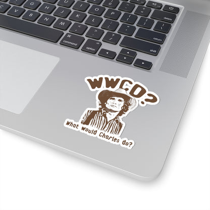 WWCD? What Would Charles Do Funny Waterproof Sticker – 3” Kiss-Cut, Durable & Weatherproof