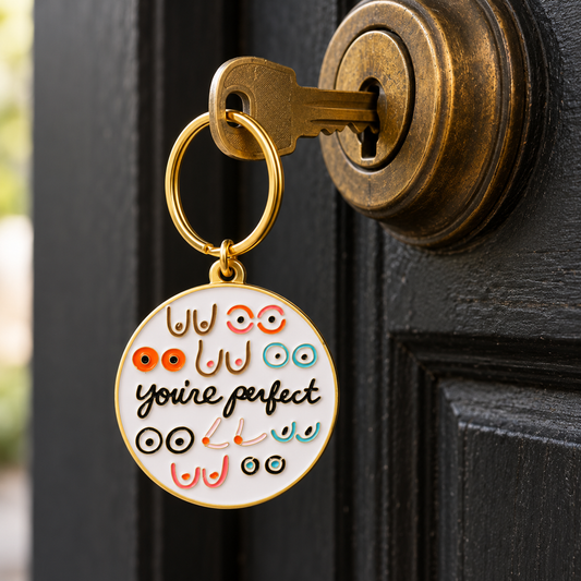You’re Perfect Keychain | Funny Boob Keyring | Body Positive Gift