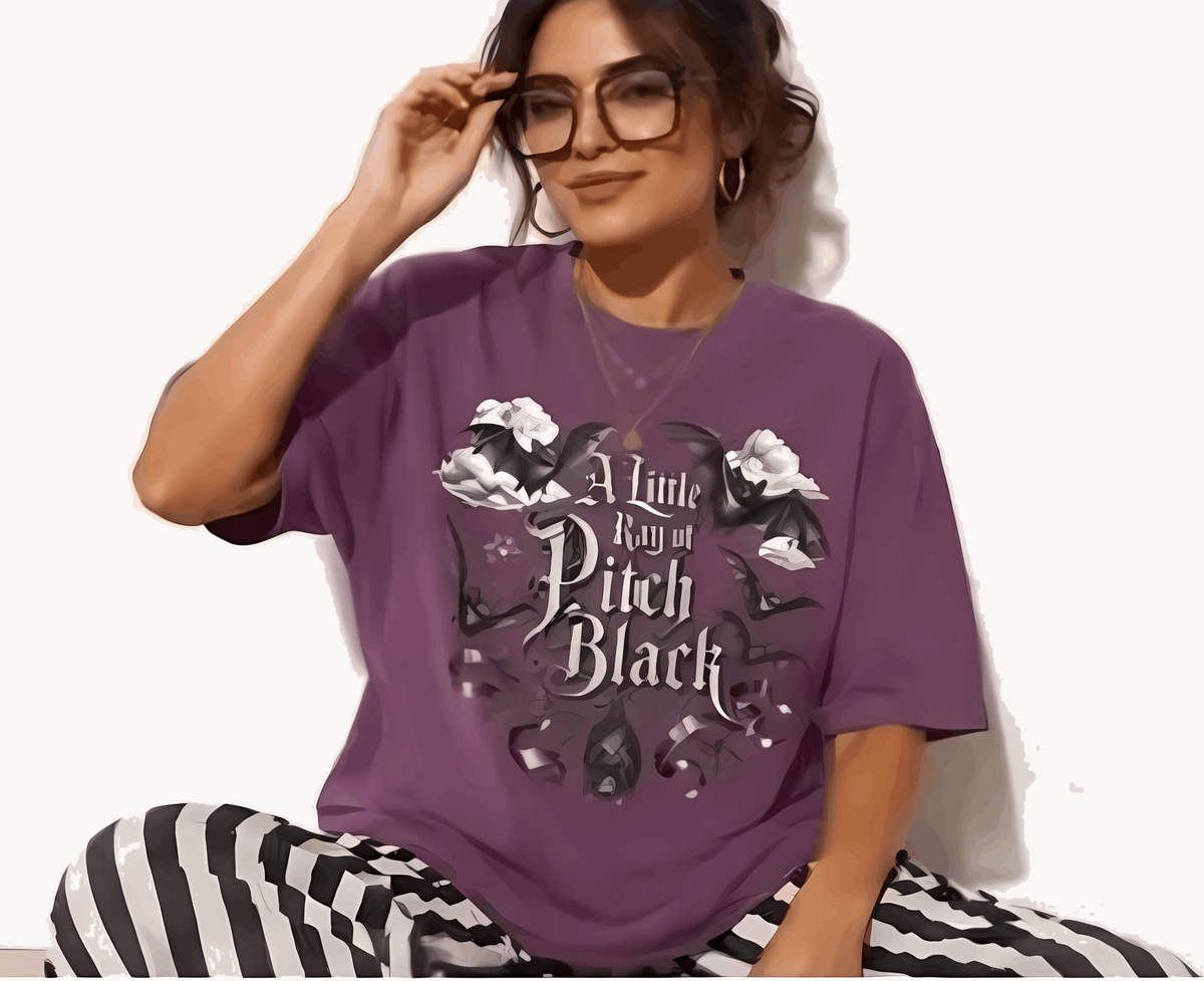 A Little Ray of Pitch Black Gothic Bat Comfort Colors 1717 T-Shirt