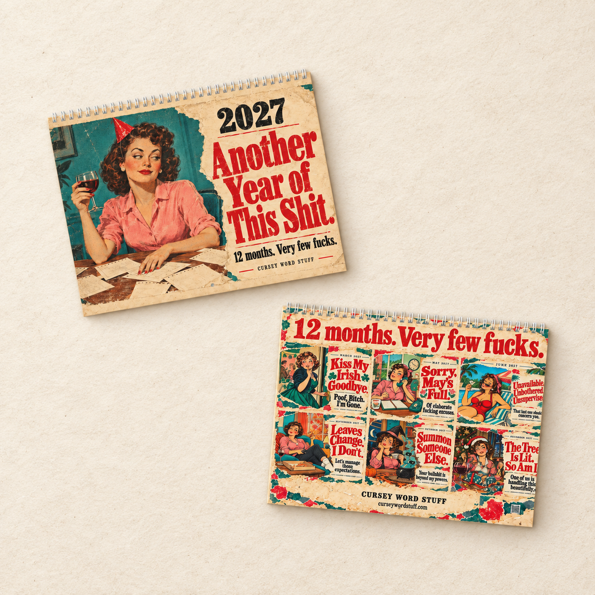 2027 Funny Calendar | Desk, Wall, or Both