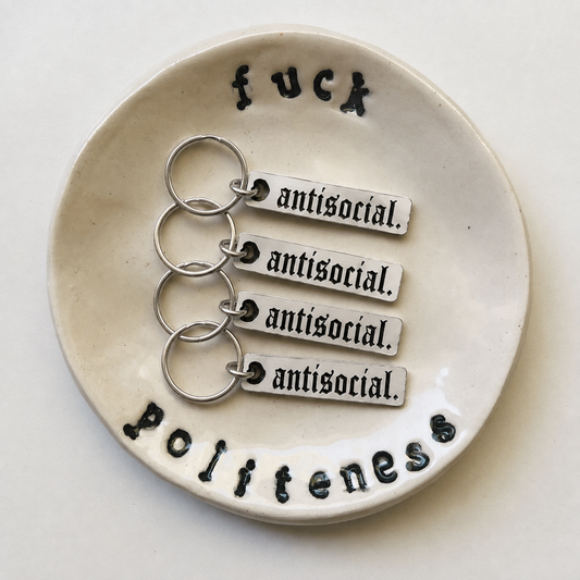 Antisocial Stainless Steel Keychain - Funny Introvert Gift
