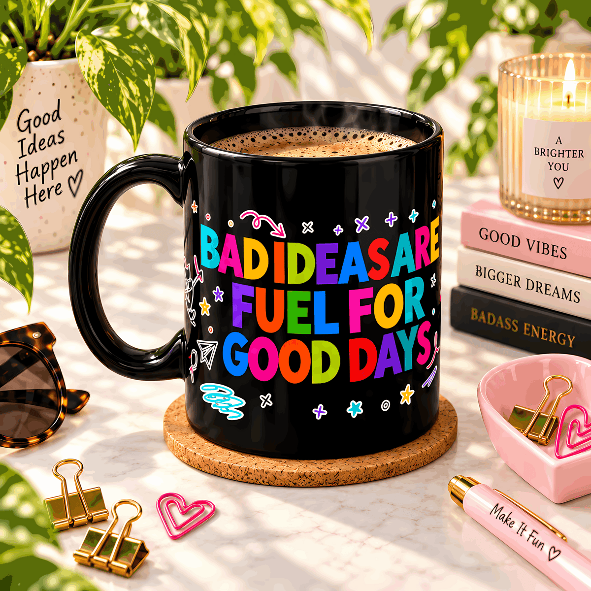Bad Ideas Coworker Gift Set | Mug, Journal & Mouse Pad