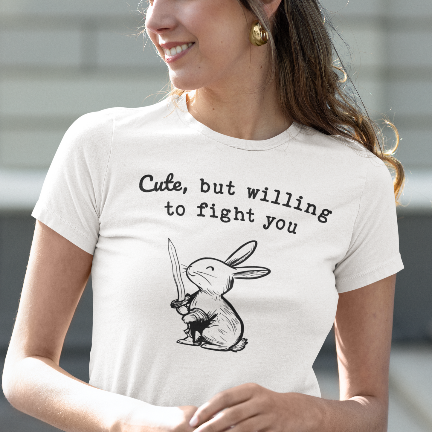 Adorable Bunny with Attitude: Cute but Willing to Fight You Jersey Tee