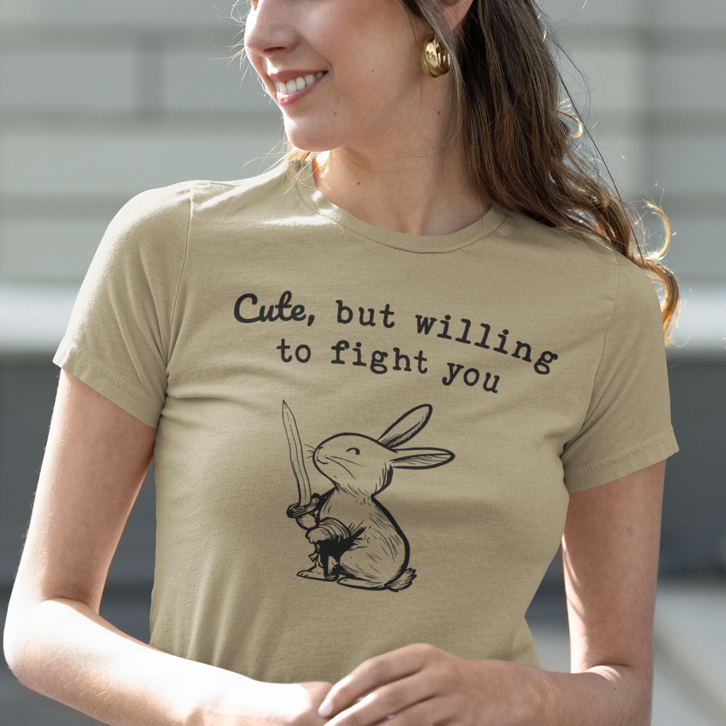 Adorable Bunny with Attitude: Cute but Willing to Fight You Jersey Tee