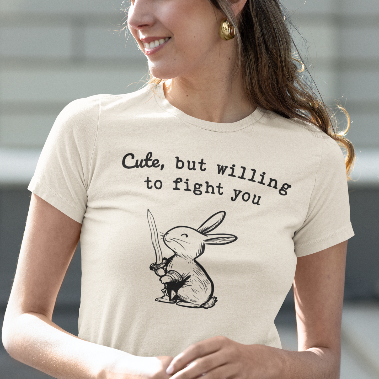 Adorable Bunny with Attitude: Cute but Willing to Fight You Jersey Tee