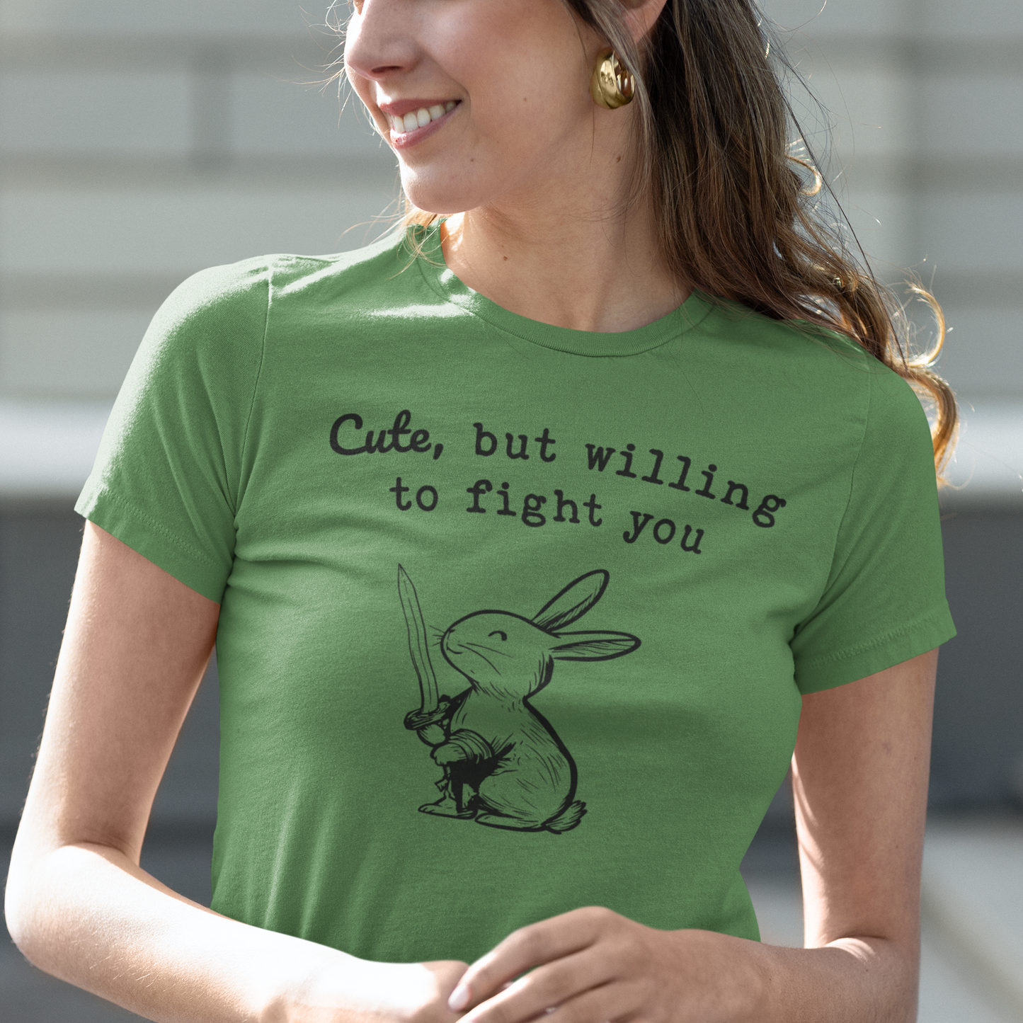 Adorable Bunny with Attitude: Cute but Willing to Fight You Jersey Tee